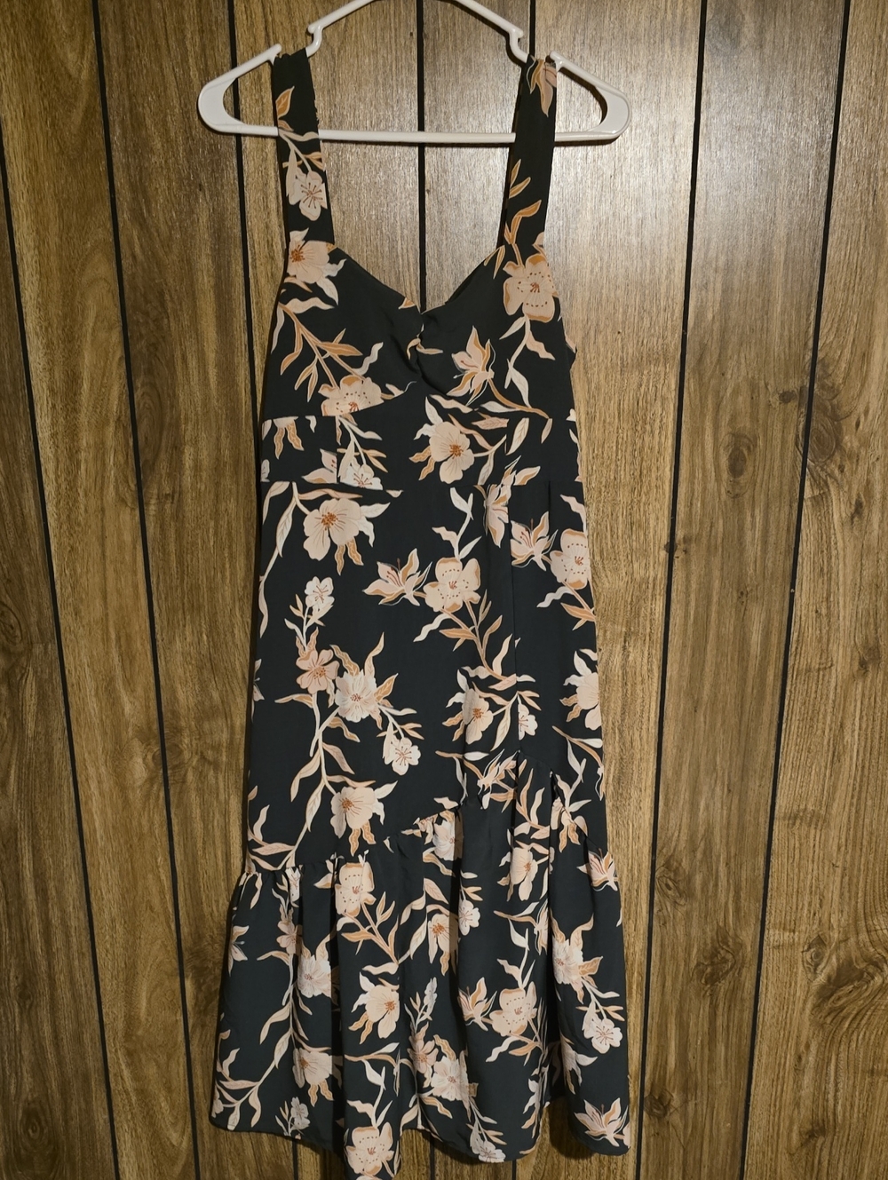 Maurices Floral Green And Peach Midi Dress